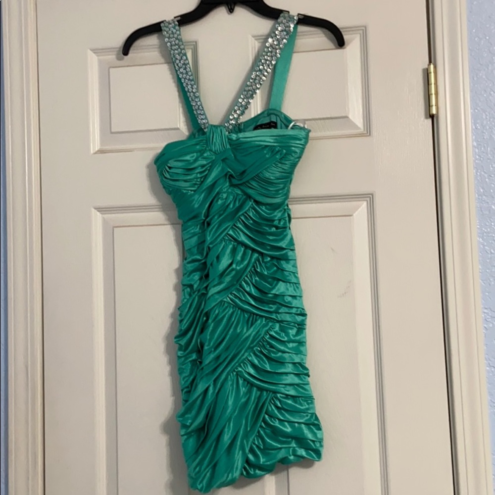City Triangle(Macy’s) teal fitted dress